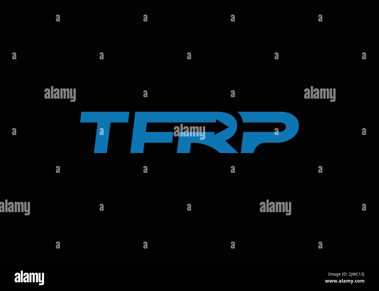 TFRP Rechtspfeil Richtung Initialen Buchstabe tfrp Logo Design Vektor Vorlage t f r p Letter Logo Design Stock Vektor