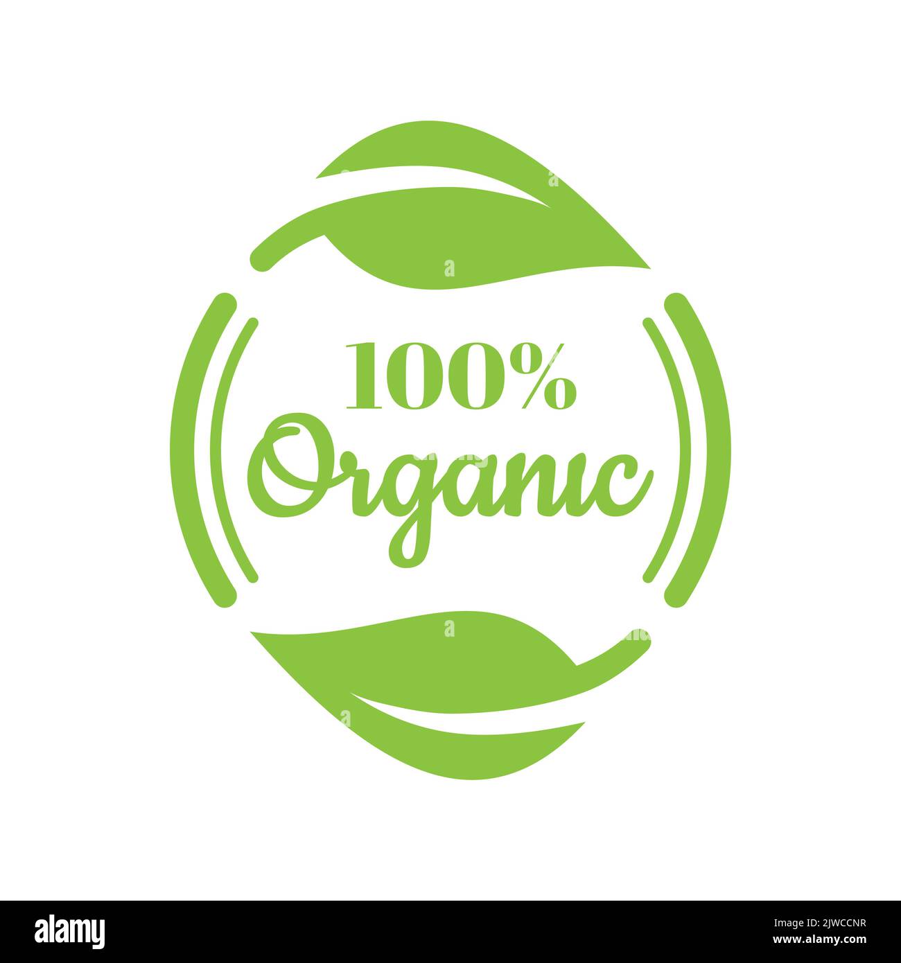 100 % organisches, farbenfrohes Vektoretikett. Produktstempel, Aufkleber oder Abzeichen. Stock Vektor