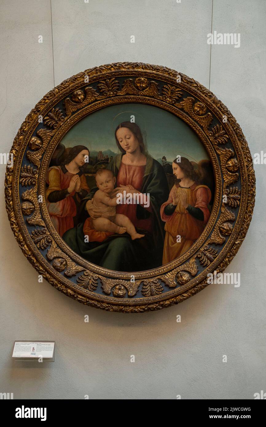 Rom, Italien - Kapitolinische Museen, Pinakoteca, Maria mit Jesus und zwei Engeln Giovanni Antonio Sogliani (Florenz 1492 - 1544) Stockfoto