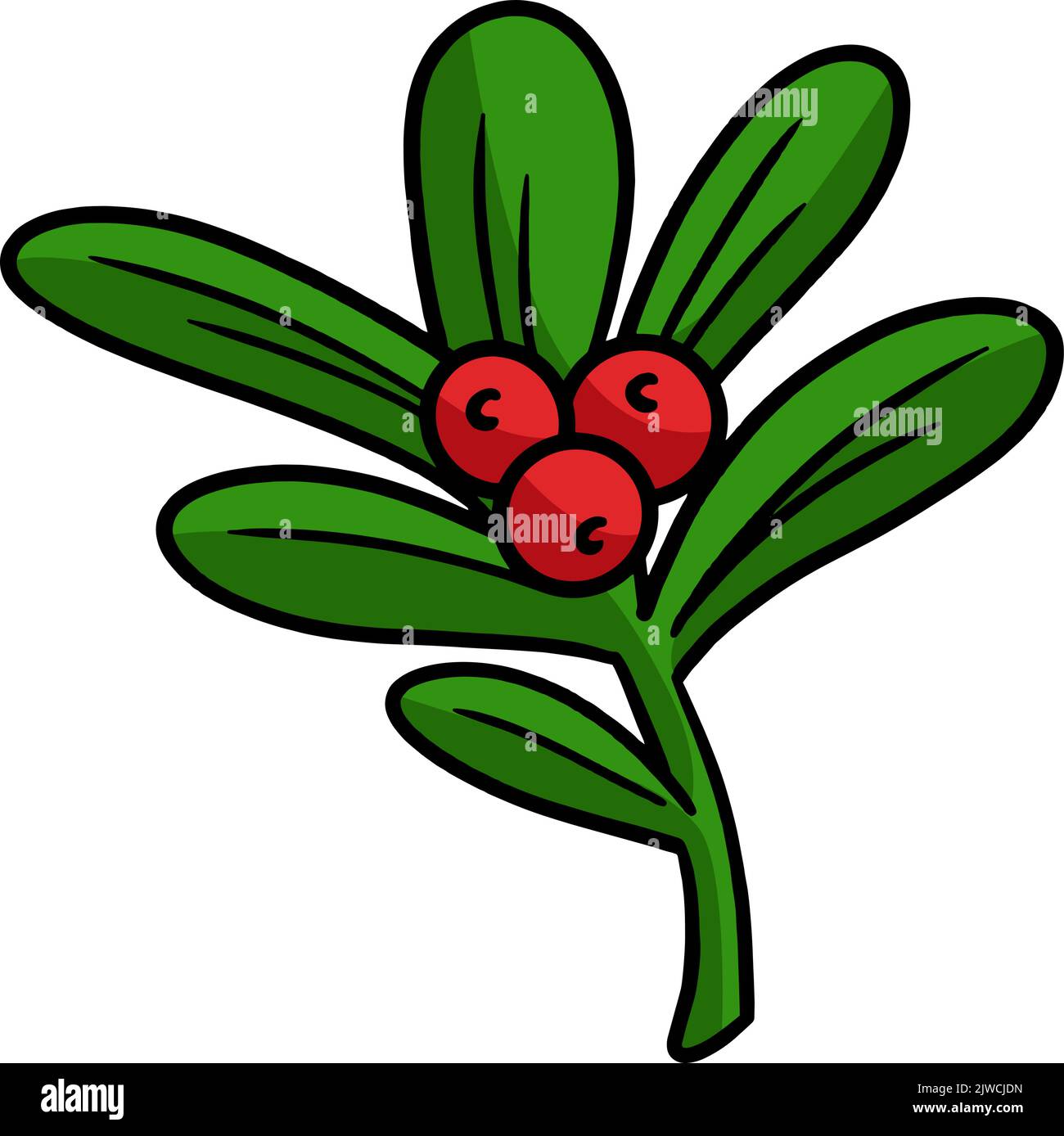 Weihnachtsblätter Ornament Cartoon Farbige Cliparts Stock Vektor