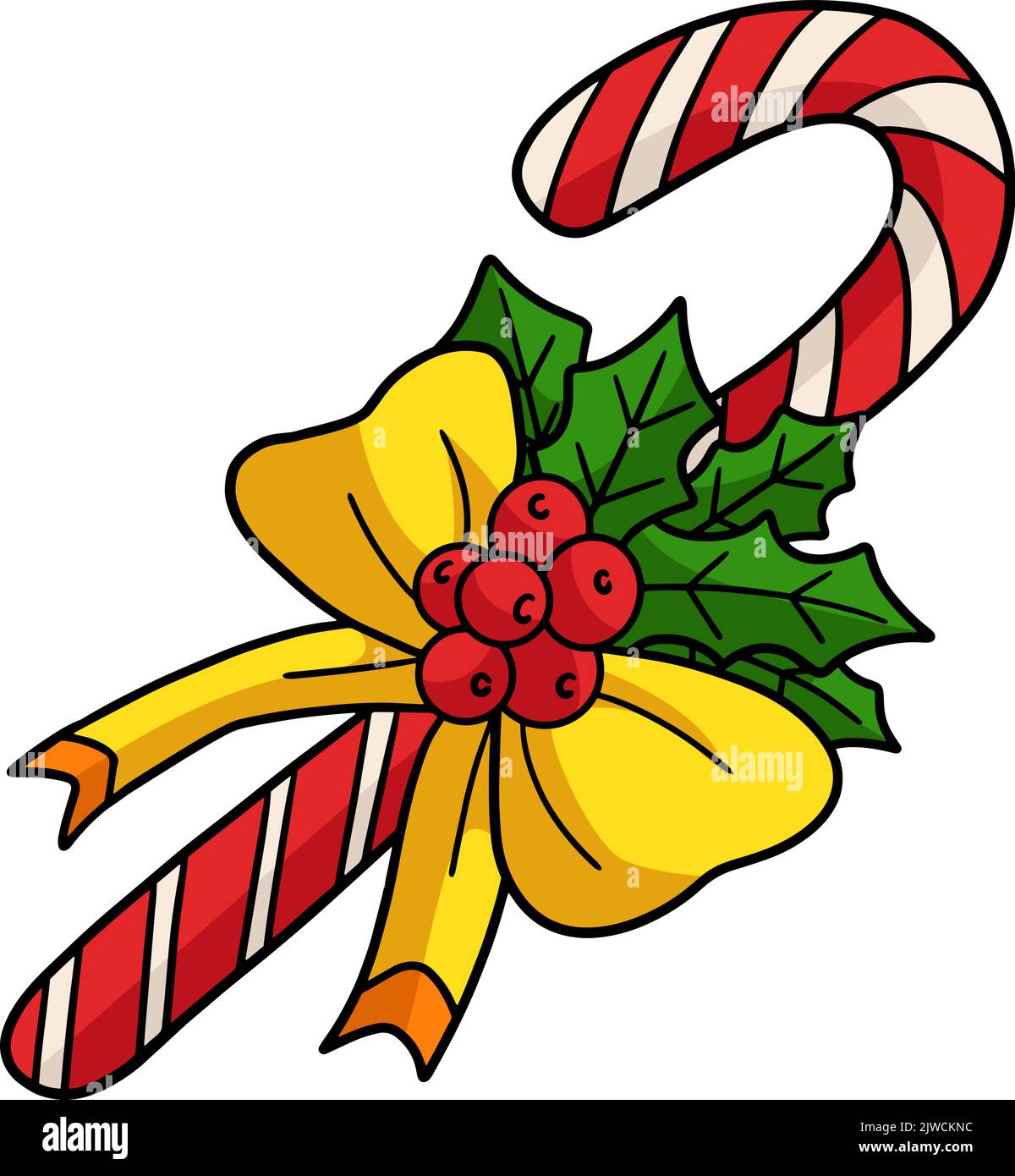 Weihnachten Candy Cane Cartoon Farbige Cliparts Stock Vektor