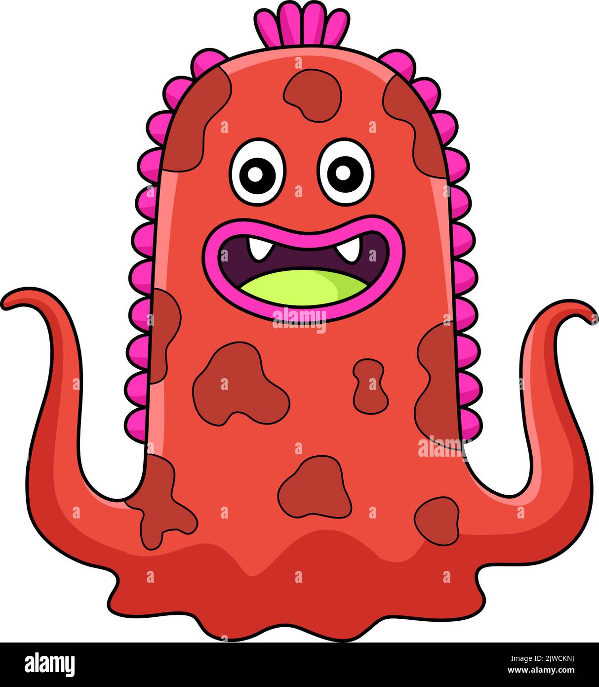 Monster Octopus Cartoon Farbige Clipart Stock Vektor