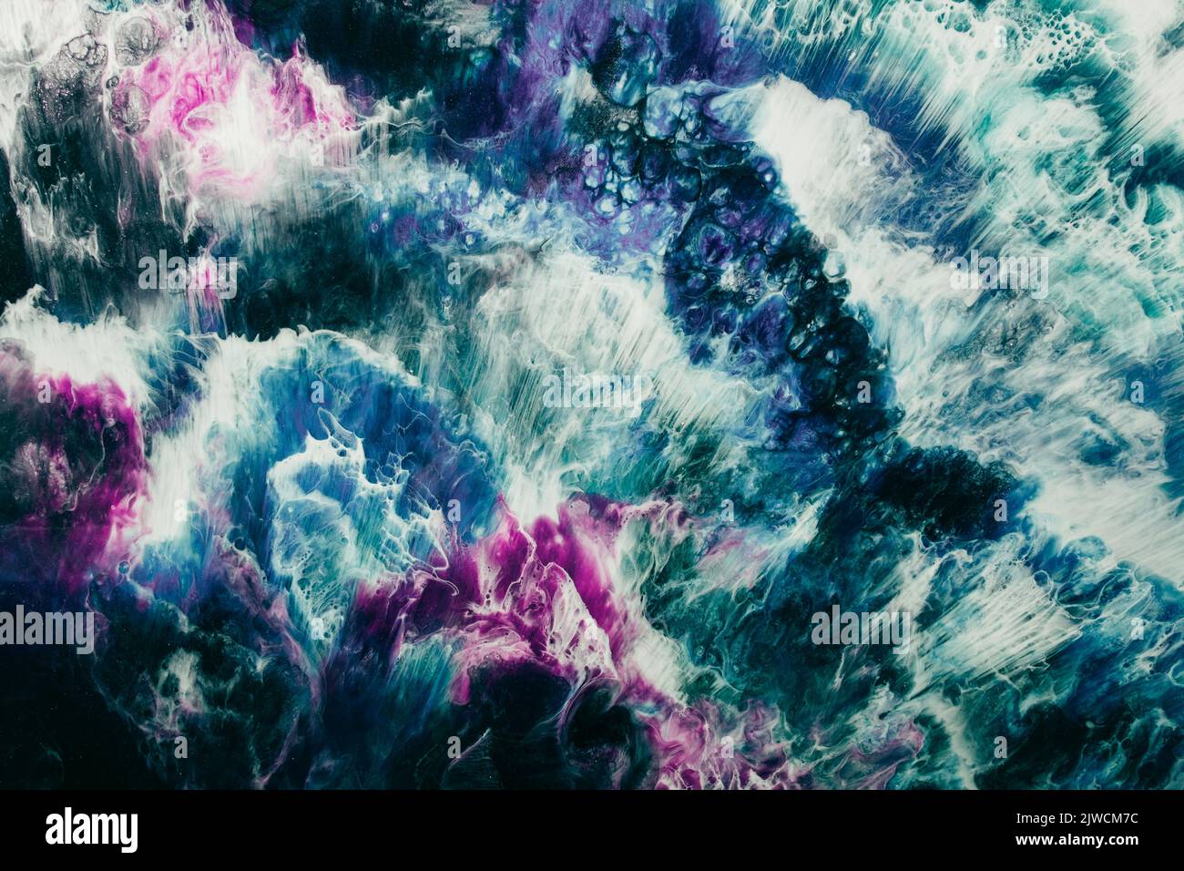 Bunte Alkohol Tinte Wasser Marmor Textur blau Stockfoto