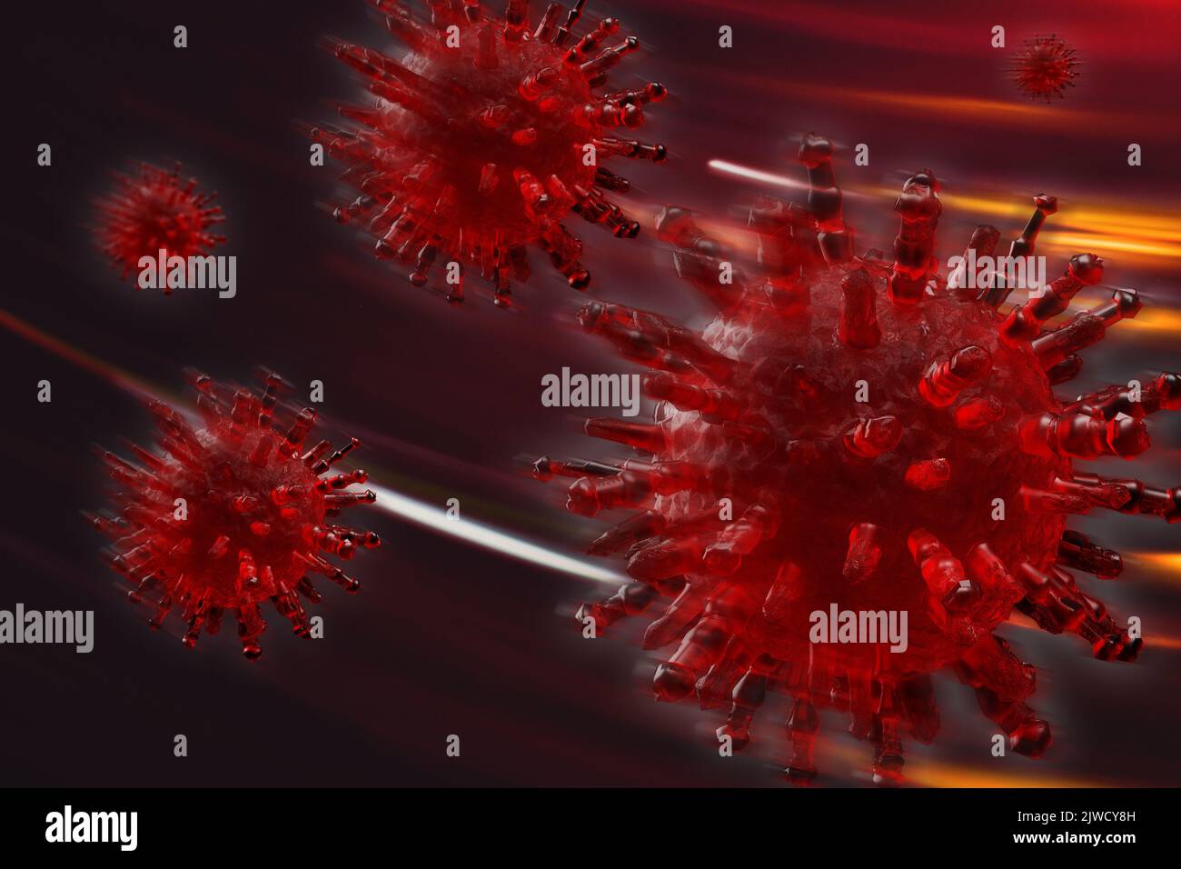 ncov Pandemie Disease Virus Molecules 3D Rendering Stockfoto