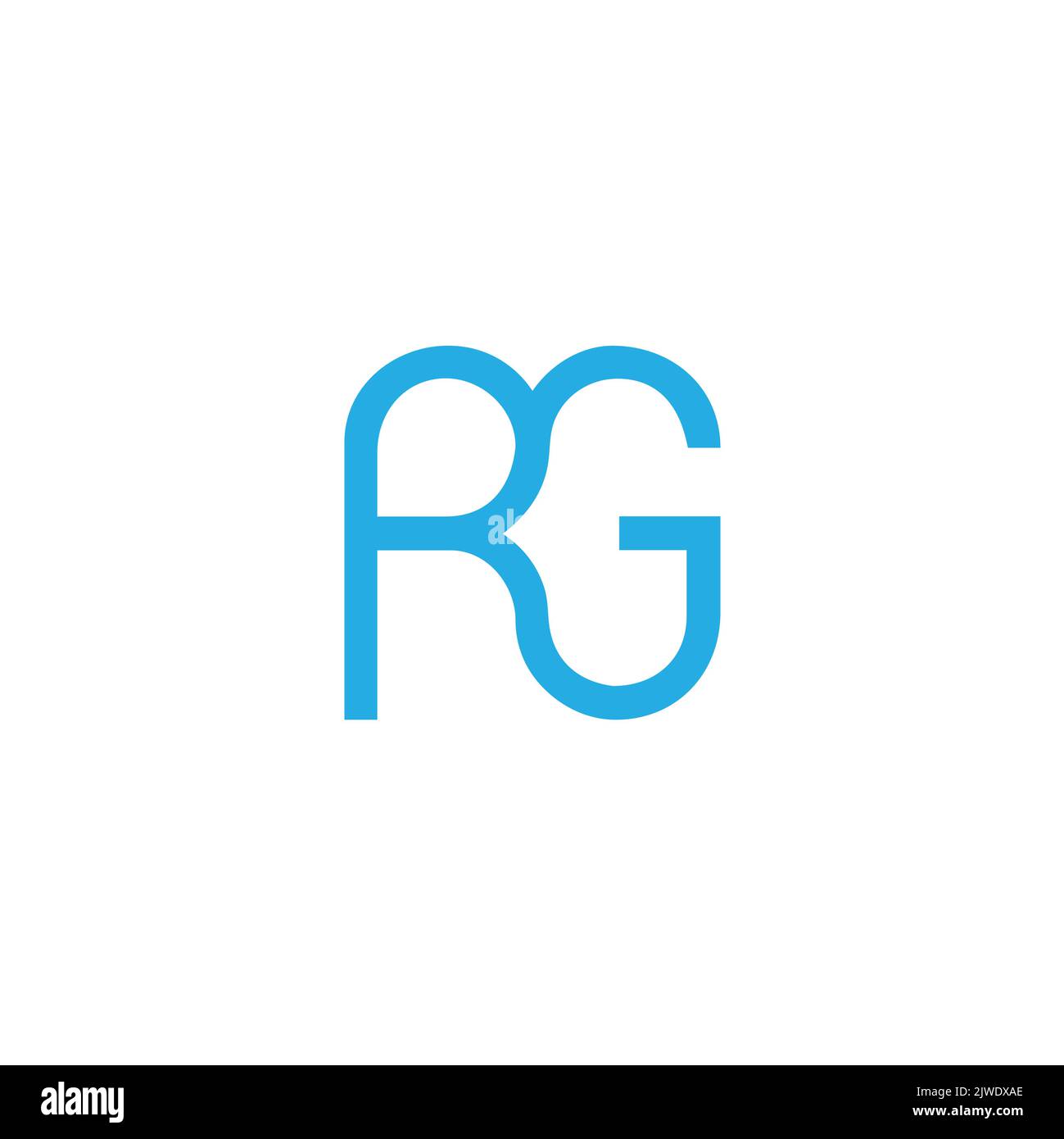 Geometrischer Logovektor mit RG-ovaler Schrift Stock Vektor