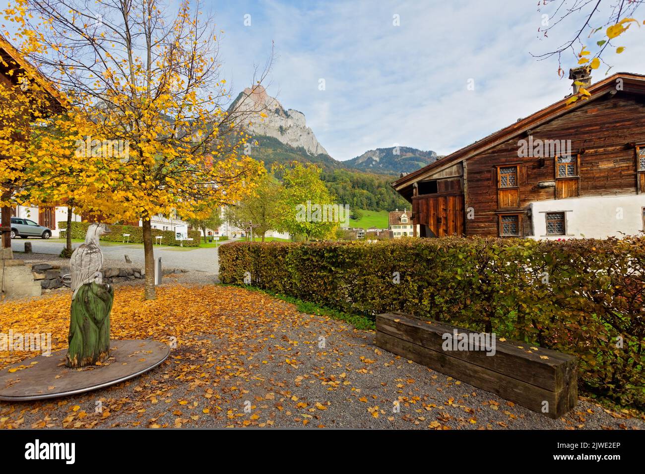 Bethlehem Haus, sehr altes Haus im Kanton Schwyz, Schweiz Stockfoto