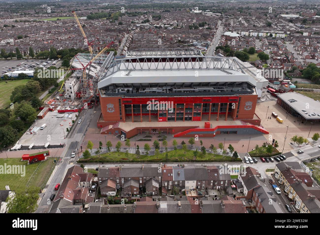 Anfield Road Construction September 2022 Stockfoto