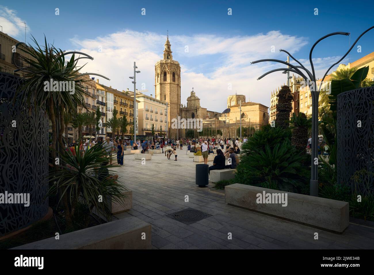 Neue Plaza de la Reina in Valencia (Spanien) Stockfoto