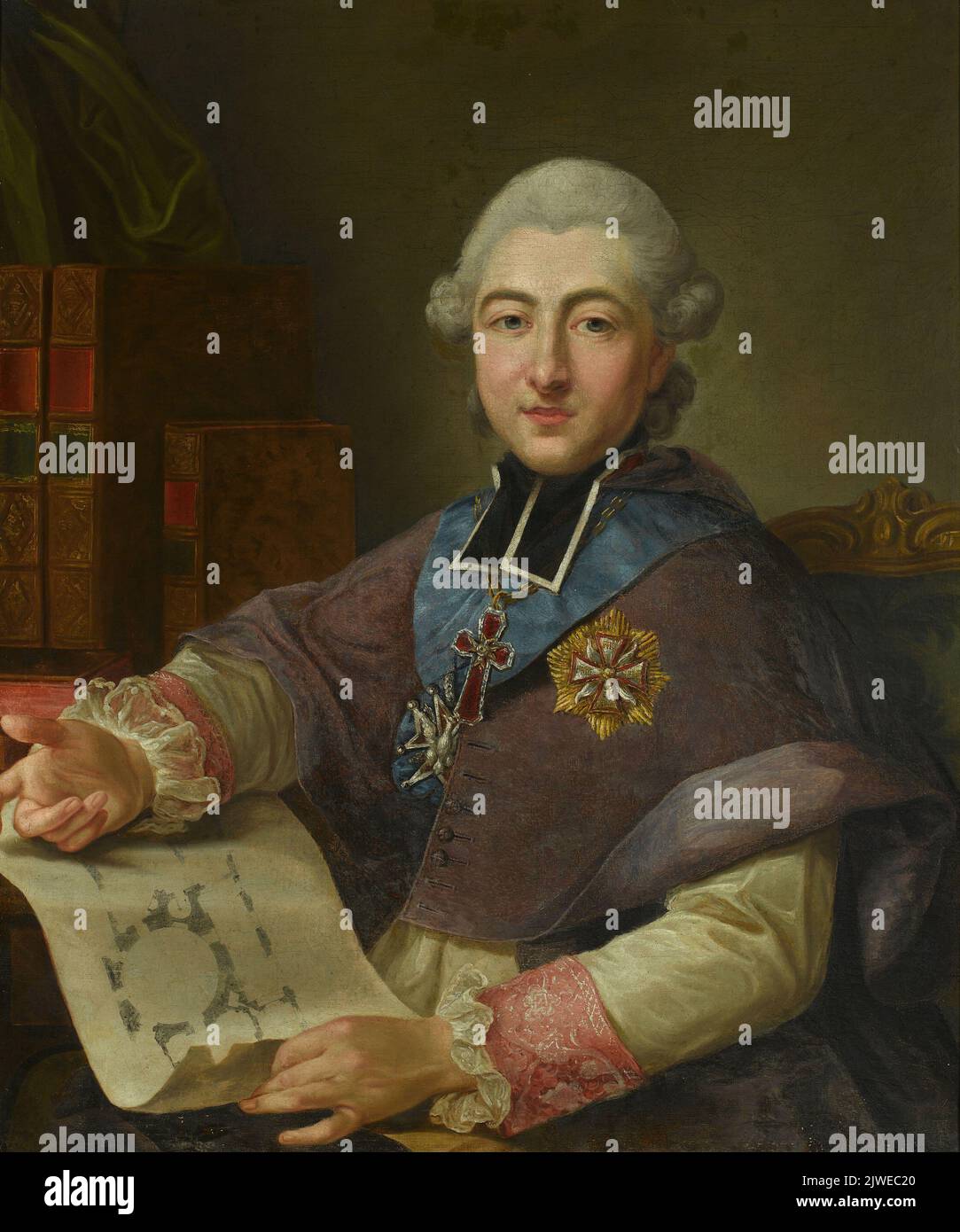 Porträt von Michał Poniatowski, Primatee. Tokarski, Mateusz (1747-1807), Maler Stockfoto