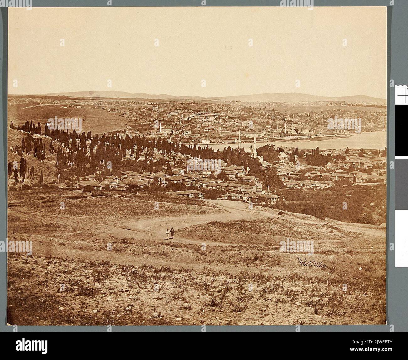 Stambuł. Panorama miasta - widok zatoki złoty Róg. Robertson, James (1813-1888), Fotograf Stockfoto