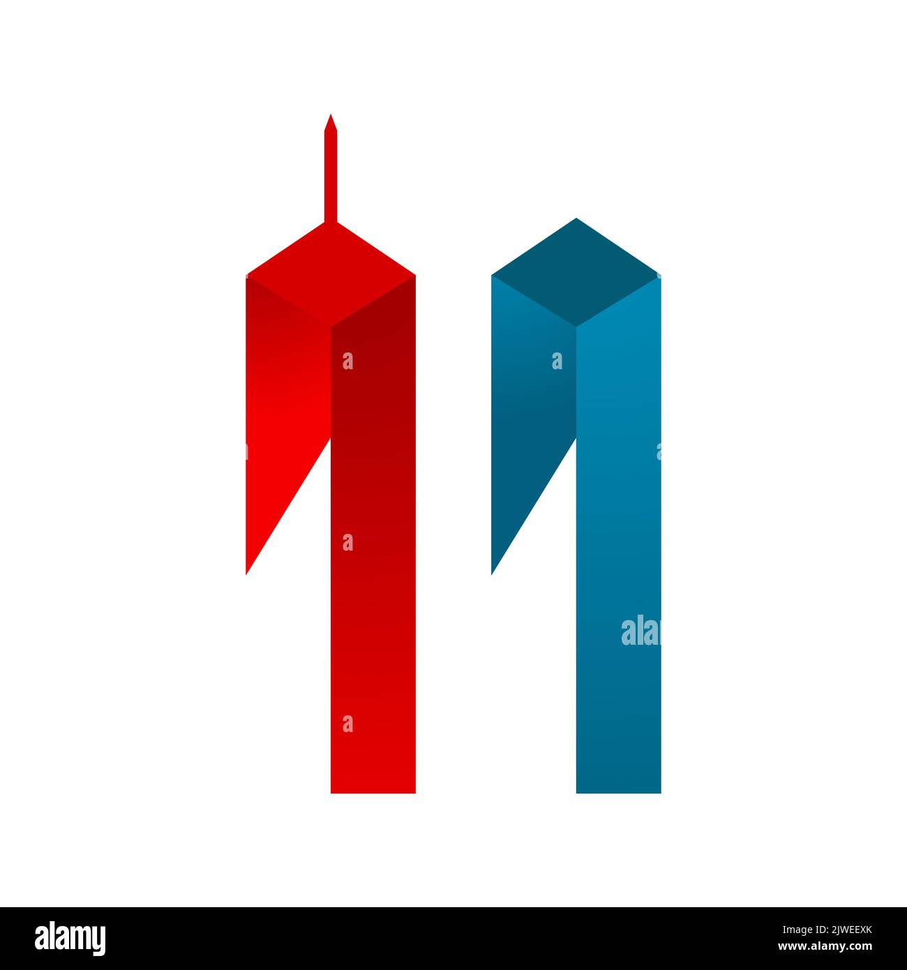 Twin Tower Patriot Tag Vektor Symbol Design Illustration Vorlage Stock Vektor
