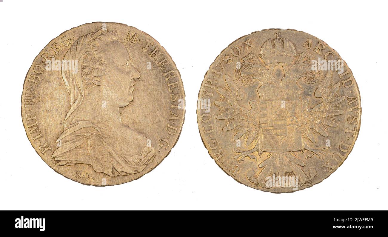 Silbermünze von Maria Theresia von Habsburg. Österreich 1780 Stockfoto