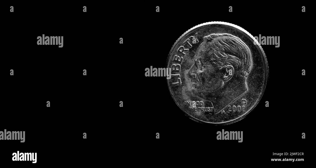 USA US-Münzen Silber Detail Textur, die Reichtum und Ersparnisse mit Inschrift in God We Trust Stockfoto