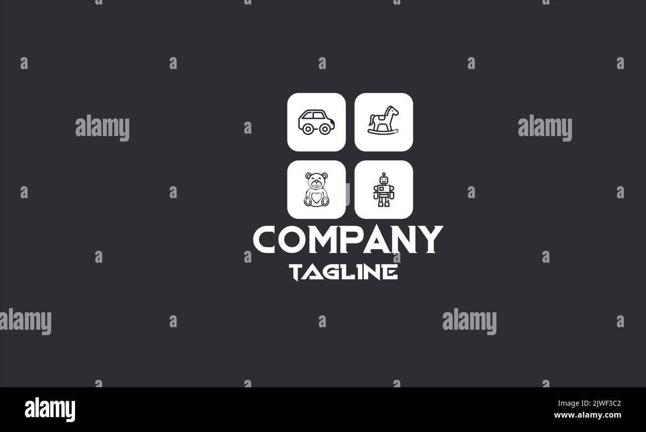 Logo-Vorlage für den Minimal-Spielwarenladen Stock Vektor