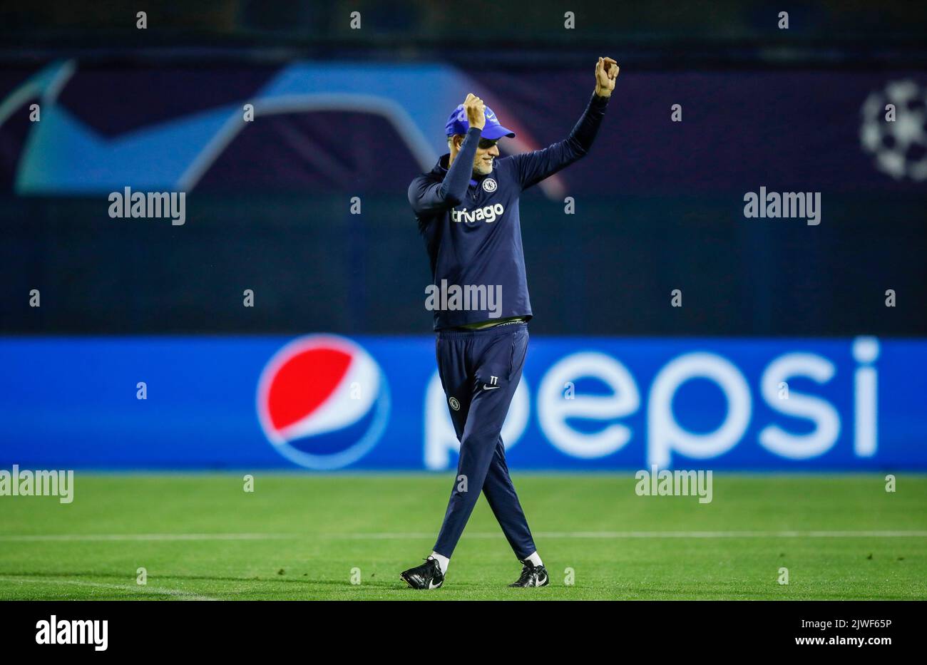 Zagreb, Kroatien. 05. September 2022. Zagreb, Kroatien, 05. September 2022, Chelsea Head Coach Thomas Tuchel wird beim letzten Training vor dem UEFA Champions League Group E Spiel gegen Dinamo Zagreb im Maksimir Stadion am 05. September 2022 in Zagreb, Kroatien, gesehen. Foto: Slavko Midzor/PIXSELL Credit: Pixsell Foto- und Videoagentur/Alamy Live News Stockfoto