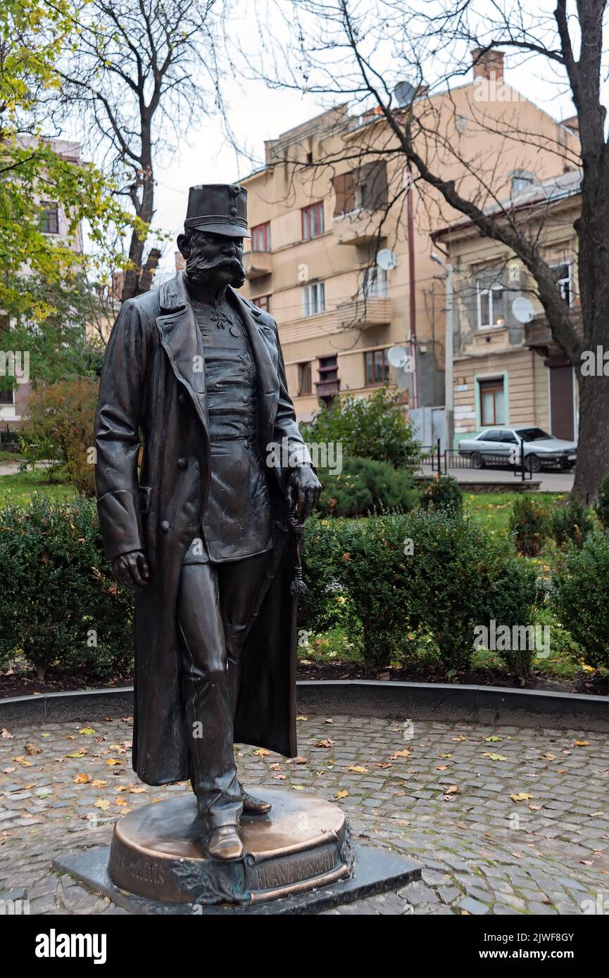 Kaiser Franz Joseph I. Denkmal in Tschernivtsi Ukraine Stockfoto