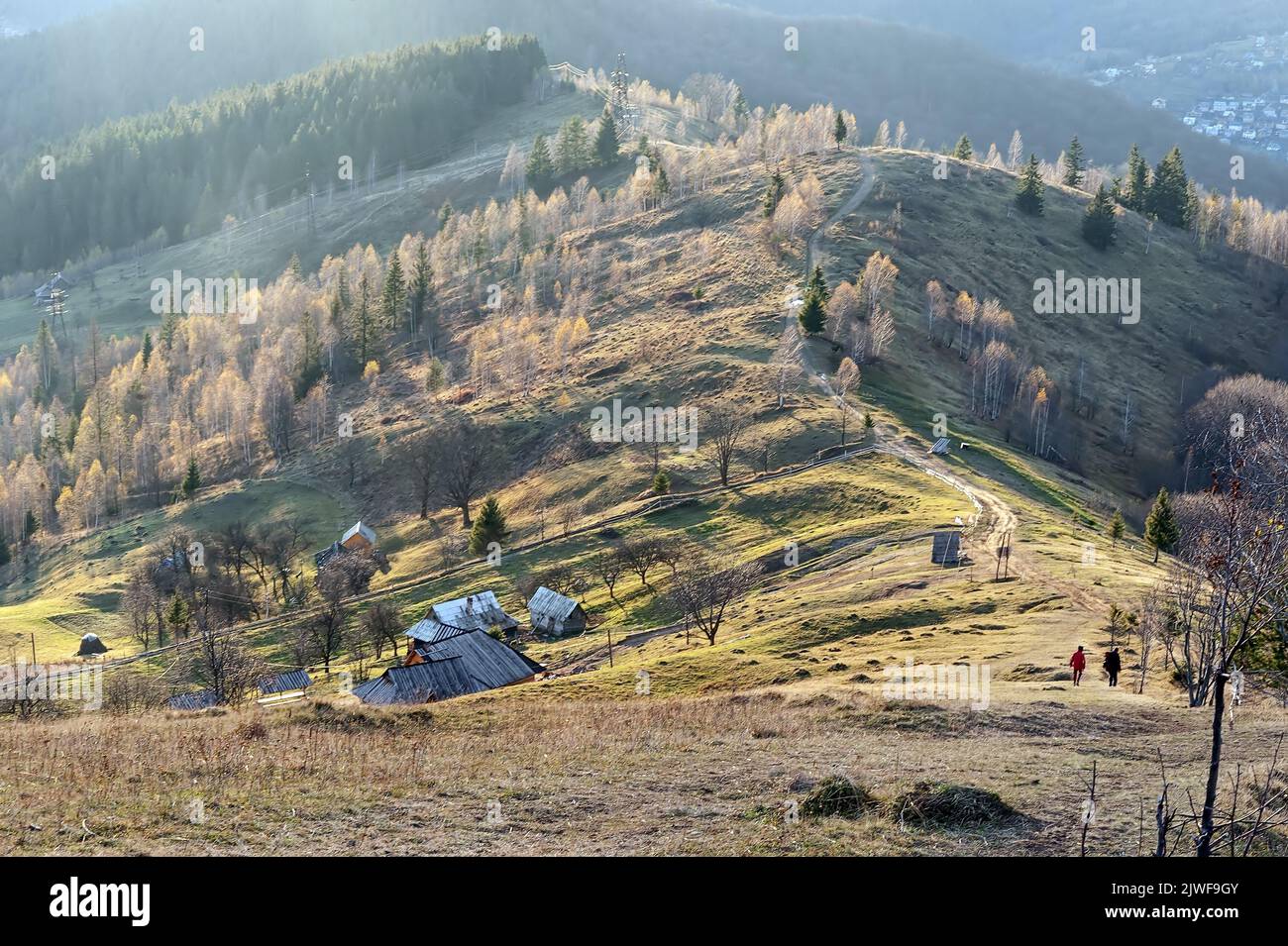 Blick vom Makovytsia Mountain in Yaremche, Ukraine Stockfoto
