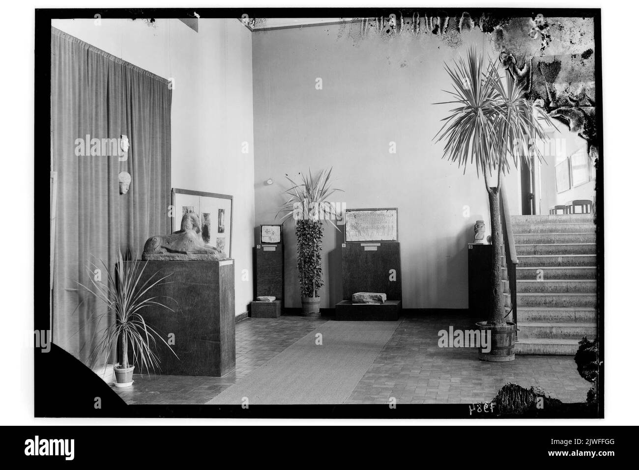 Muzeum Narodowe w Warszawie. Wystawa wykopalisk egipskich Uniwersytetu Józefa Piłsudskiego (28 IX - 28 XI 1937). Fragment ekspozycji z zabytkami z epoki Starego Państwa. Tomaszewska, Zofia (1909-2003), Fotograf Stockfoto