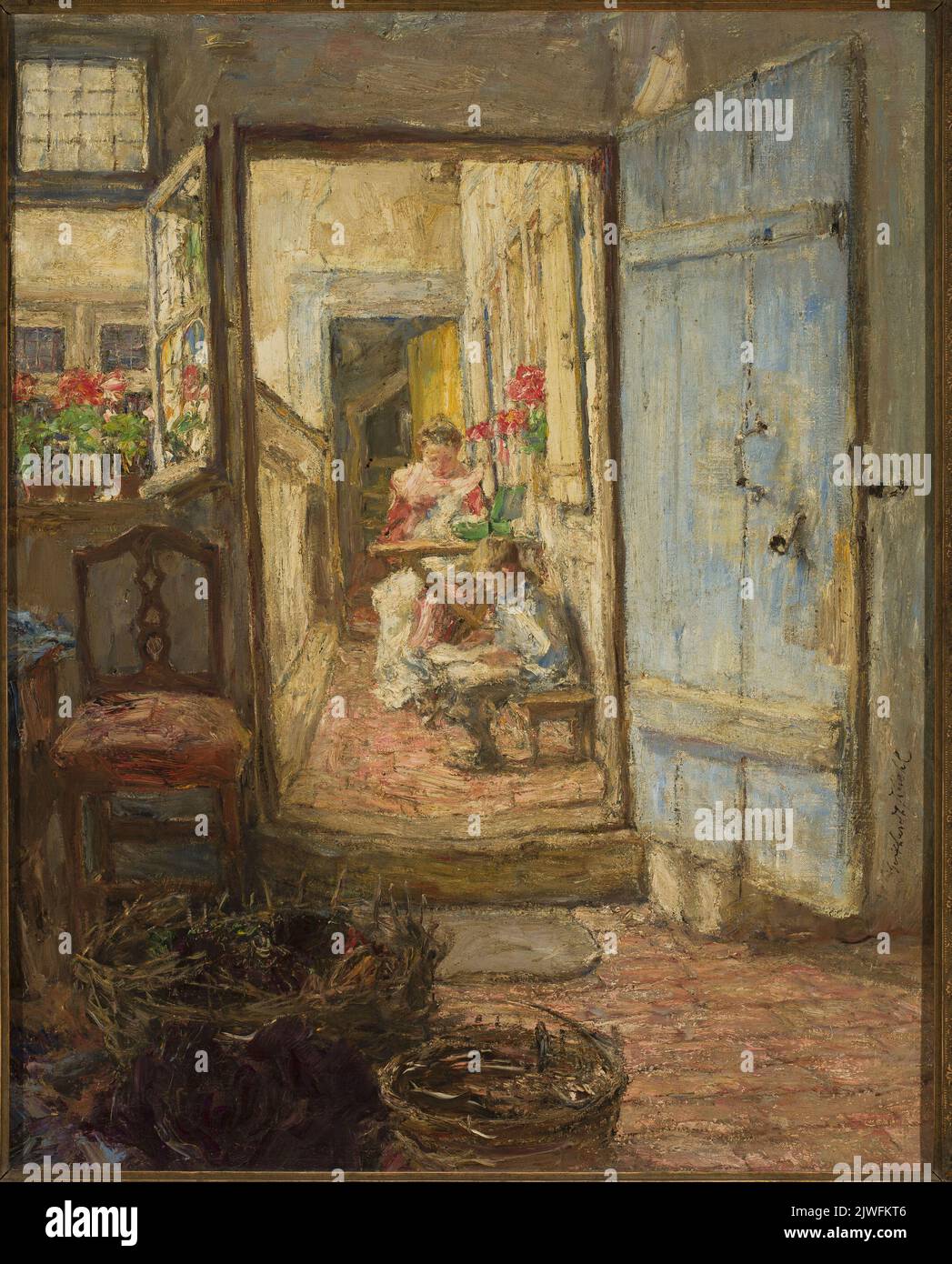 Blaue Tür. Kuehl, Gotthardt (1850-1915), Maler Stockfoto