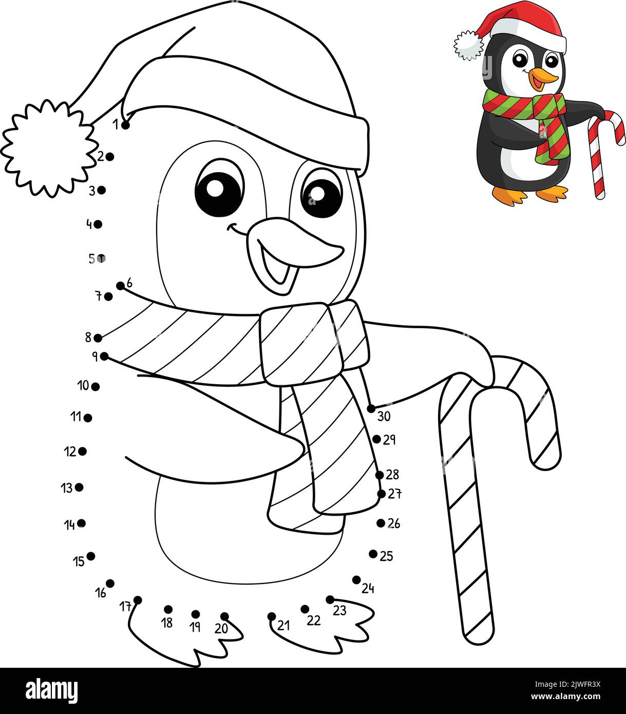 Weihnachten zum ausmalen Buch oder Seite. Weihnachts Pinguin ...