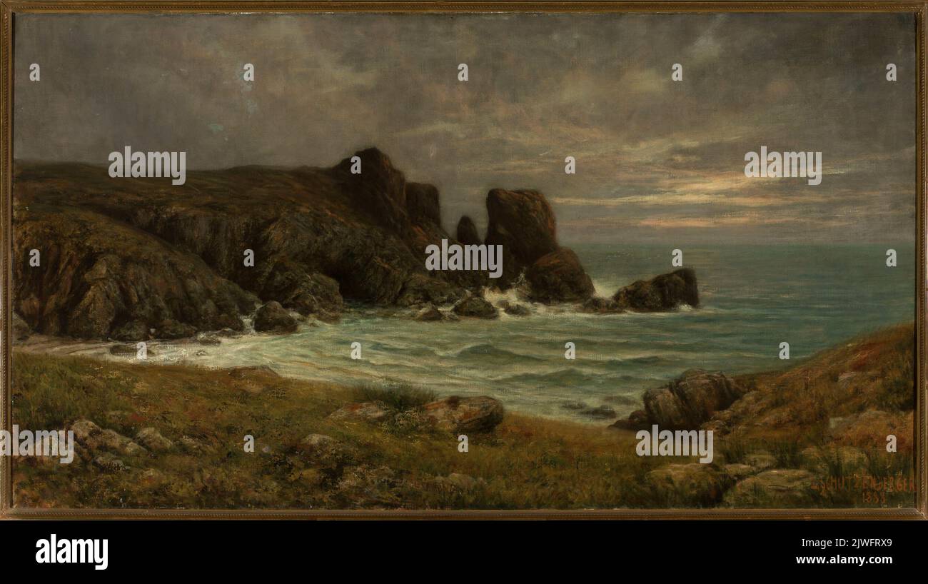 Felsige Küste. Schützenberger, Louis Frédéric (1825-1903), Maler Stockfoto