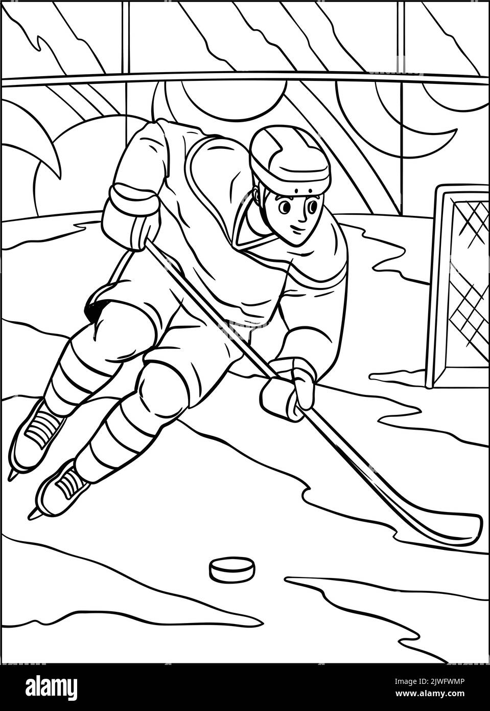 Eishockey Malseite für Kinder Stock Vektor