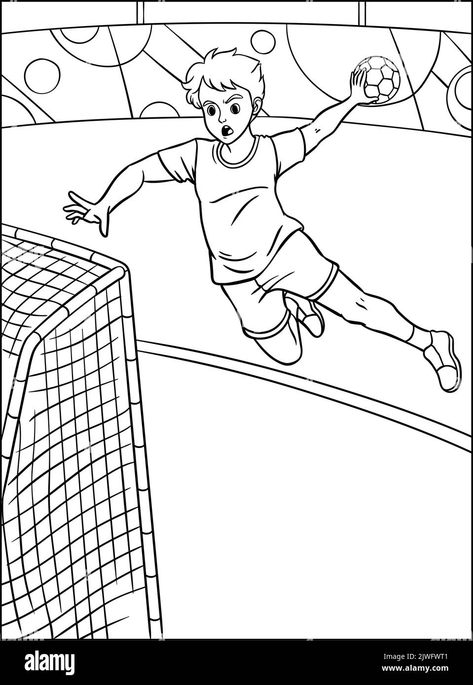 Handball Malseite für Kinder Stock Vektor