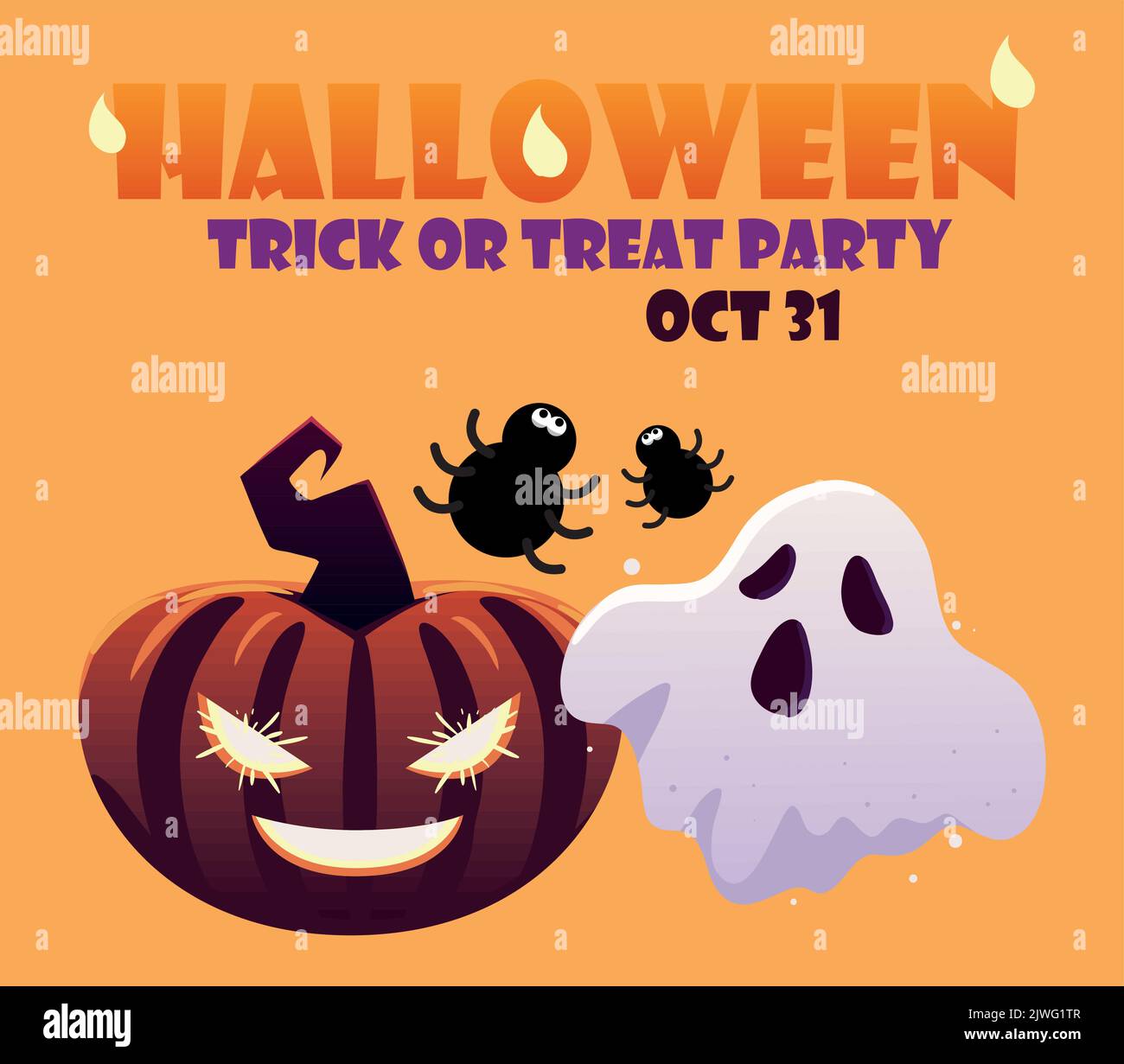 halloween Trick or Treat Party 31. okt Stock Vektor