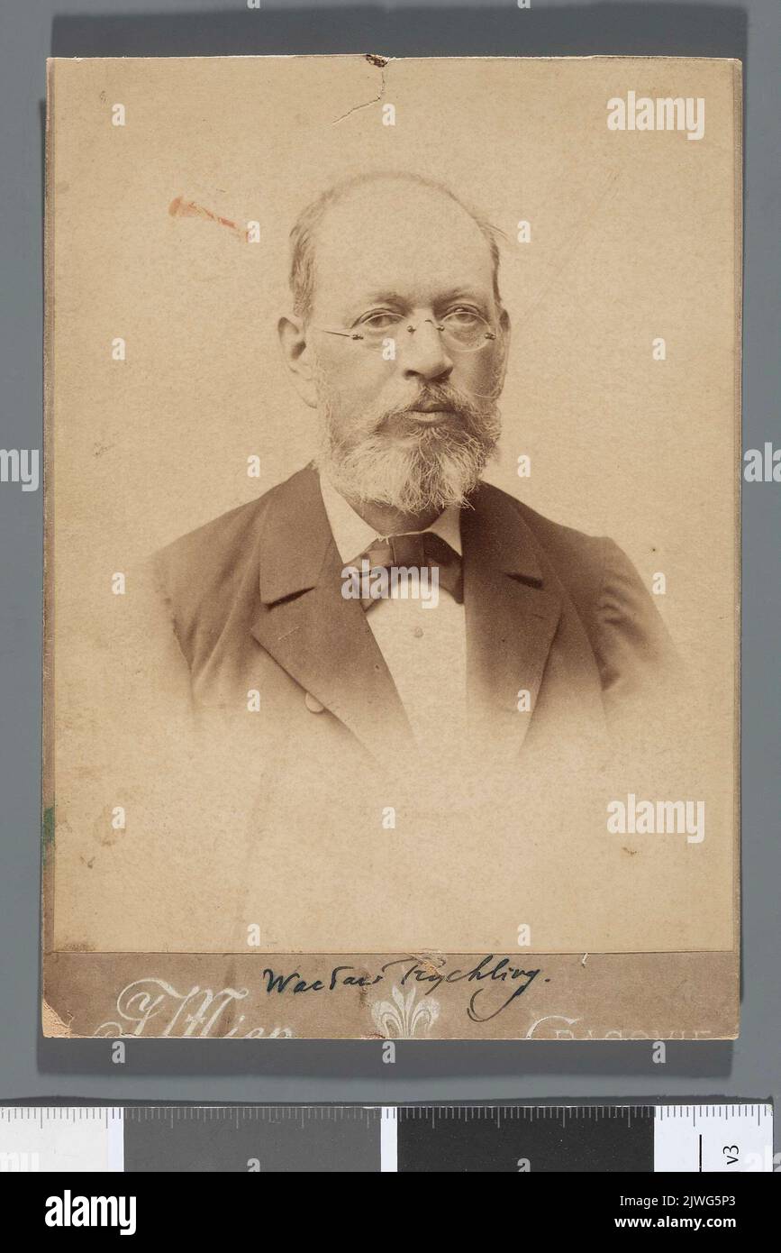 Porträt von Wincenty Wacław Rychling (1841-1896), Organist, Pädagoge, Komponist (Büste). Mien, Juliusz (1842-1905), Fotograf Stockfoto