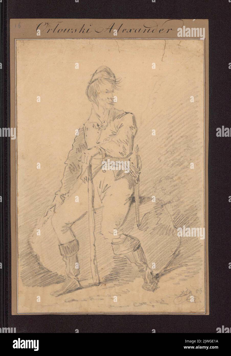 Ruhender Soldat. Orłowski, Aleksander (1777-1832), Zeichner, Karikaturist Stockfoto