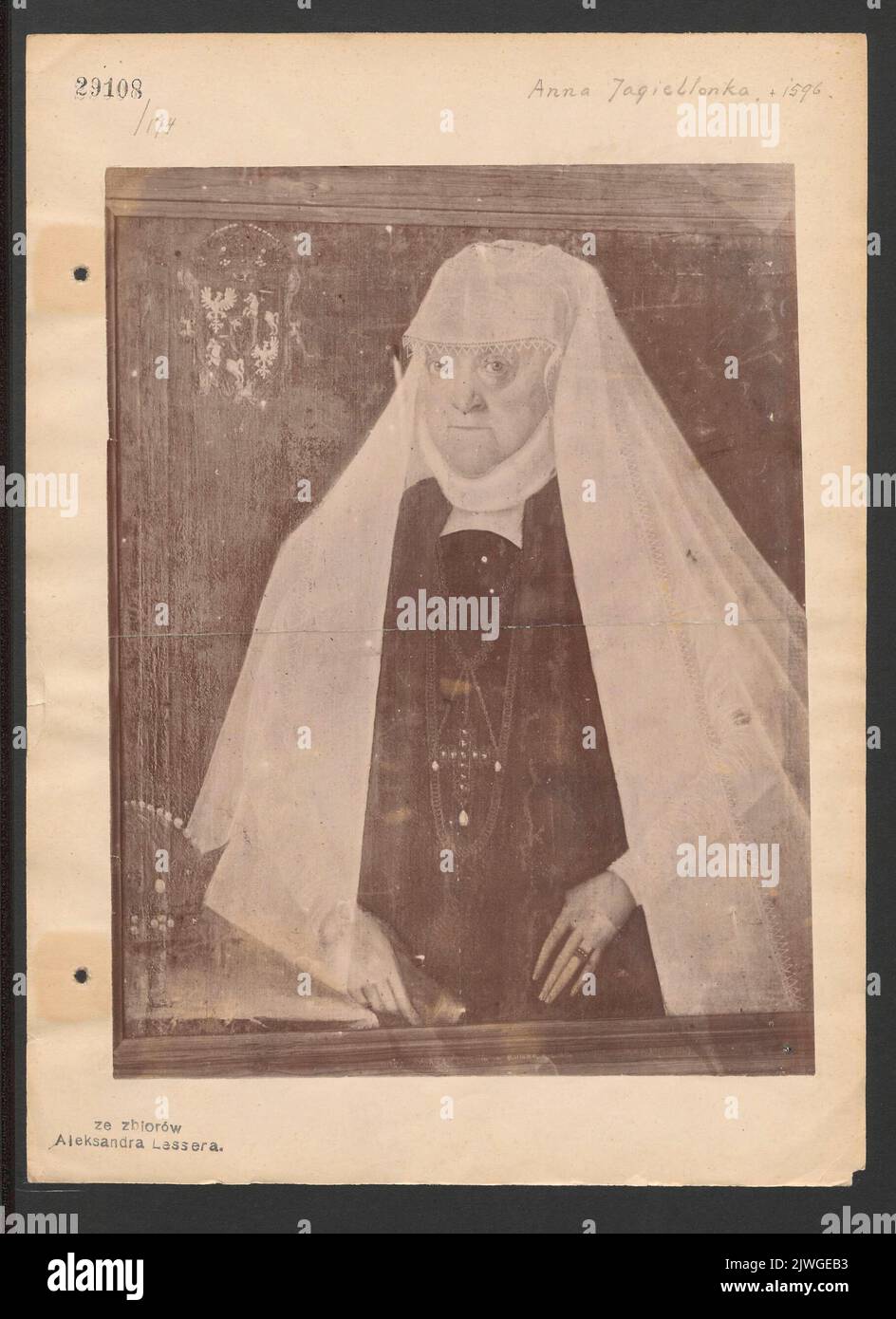 Fotografia obrazu: Marcin Kober (ca. 1550-ante 1598), Portret Anny Jagiellonki w stroju wdowim. Unbekannt, Fotograf Stockfoto