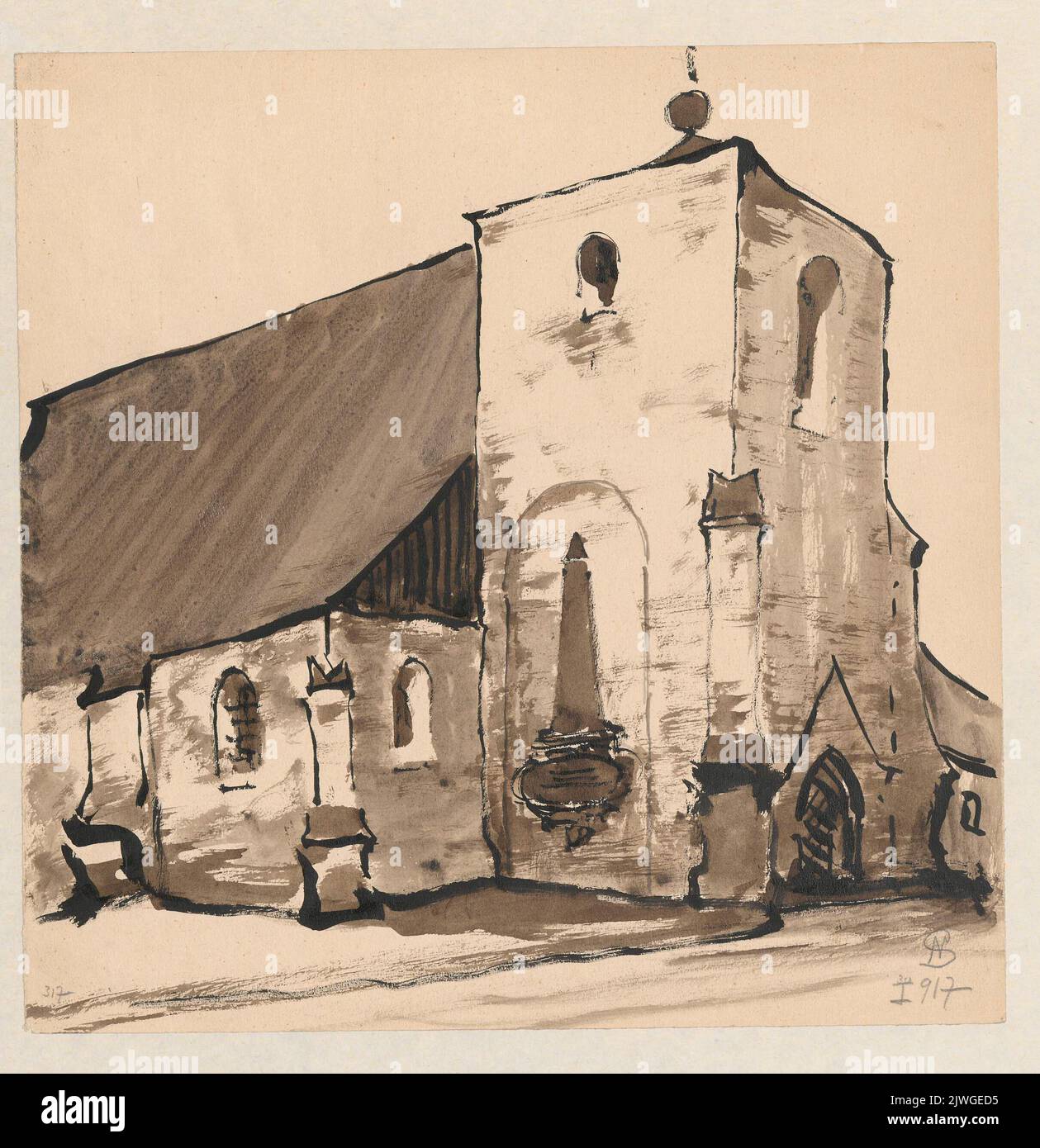 Romanische Kirche aus dem Zyklus „Polnische Architektur“. Noakowski