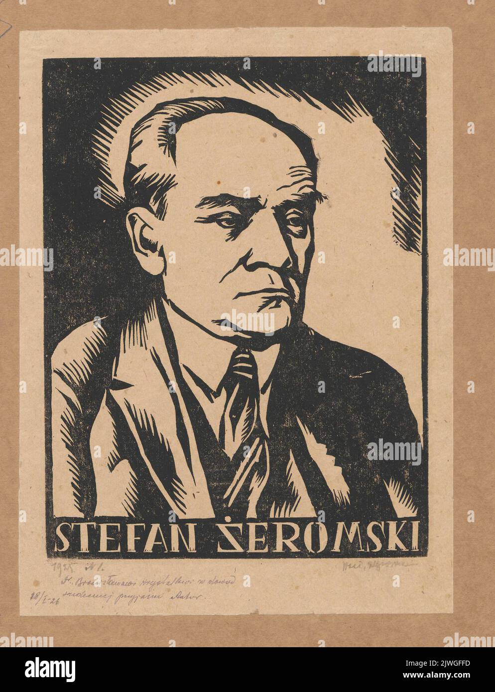 Stefan Żeromski. Wąsowicz, Wacław (1891-1942), Grafiker Stockfoto
