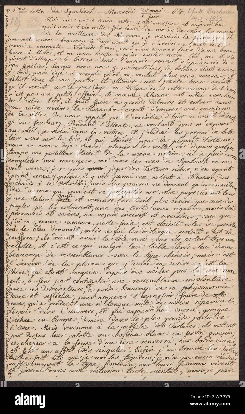 Listen Sie Jadwigi Łuszczewskiej (Deotymy) auf ich Wacława Łuszczewskiego do Magdaleny Łuszczewskiej. Łuszczewska, Jadwiga (Deotyma) (1834-1908), Autorin, Łuszczewski, Wacław (1806-1867), Autor Stockfoto
