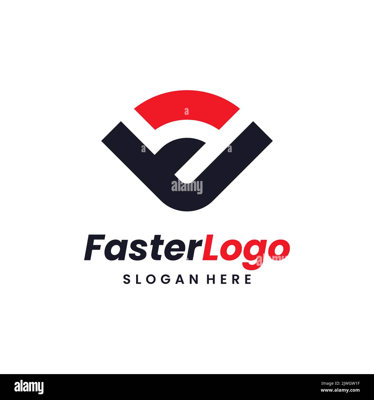 Abstraktes Design-Konzept für das Tacho-Logo. Geschwindigkeit und schneller Logo-Vektor. Stock Vektor