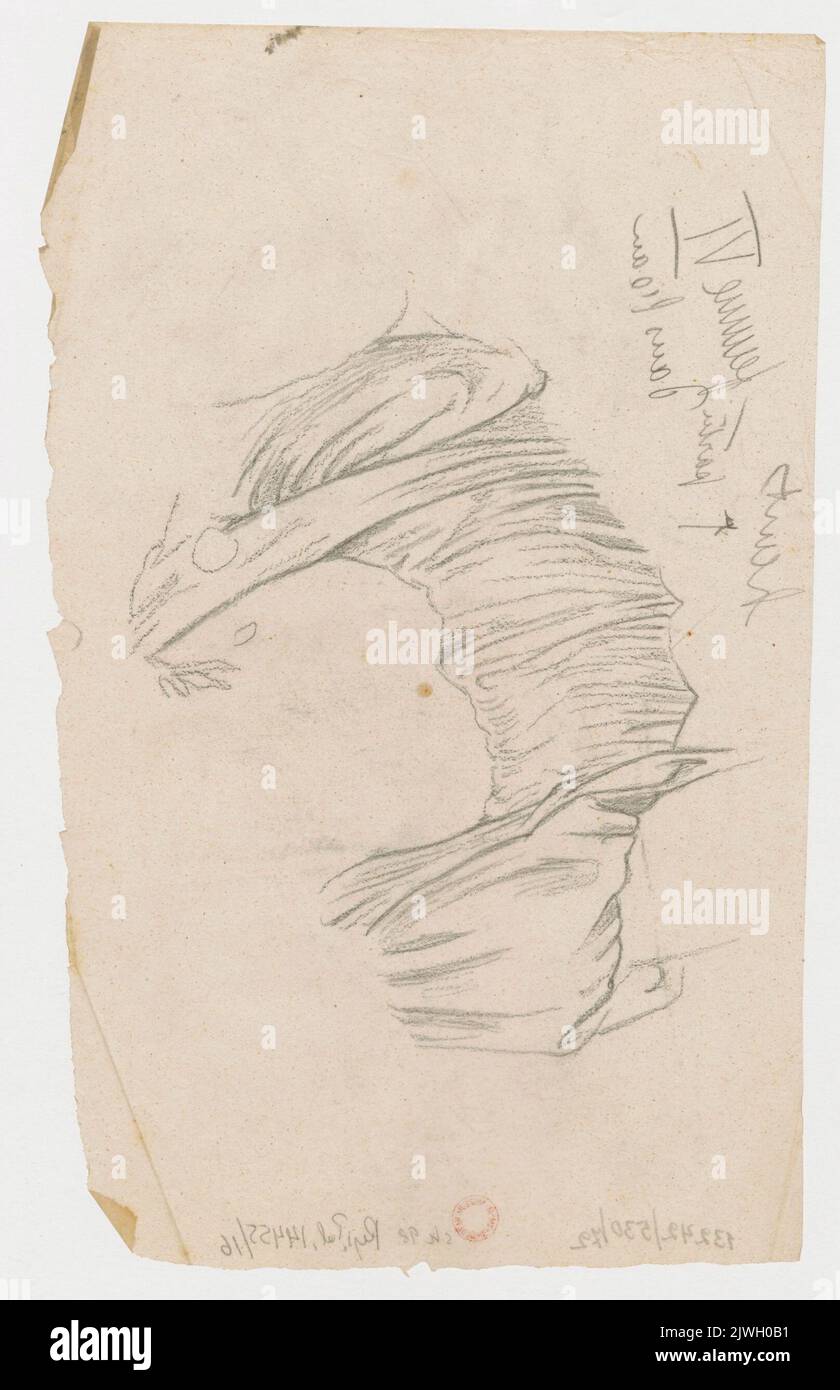 Skizze von Roben (weibliche Figur VI), Zeichnung für Venusspiegel. Jasiński, Feliks Stanisław (1862-1901), Zeichner, Karikaturist, Burne-Jones, Edward (1833-1898), Maler Stockfoto