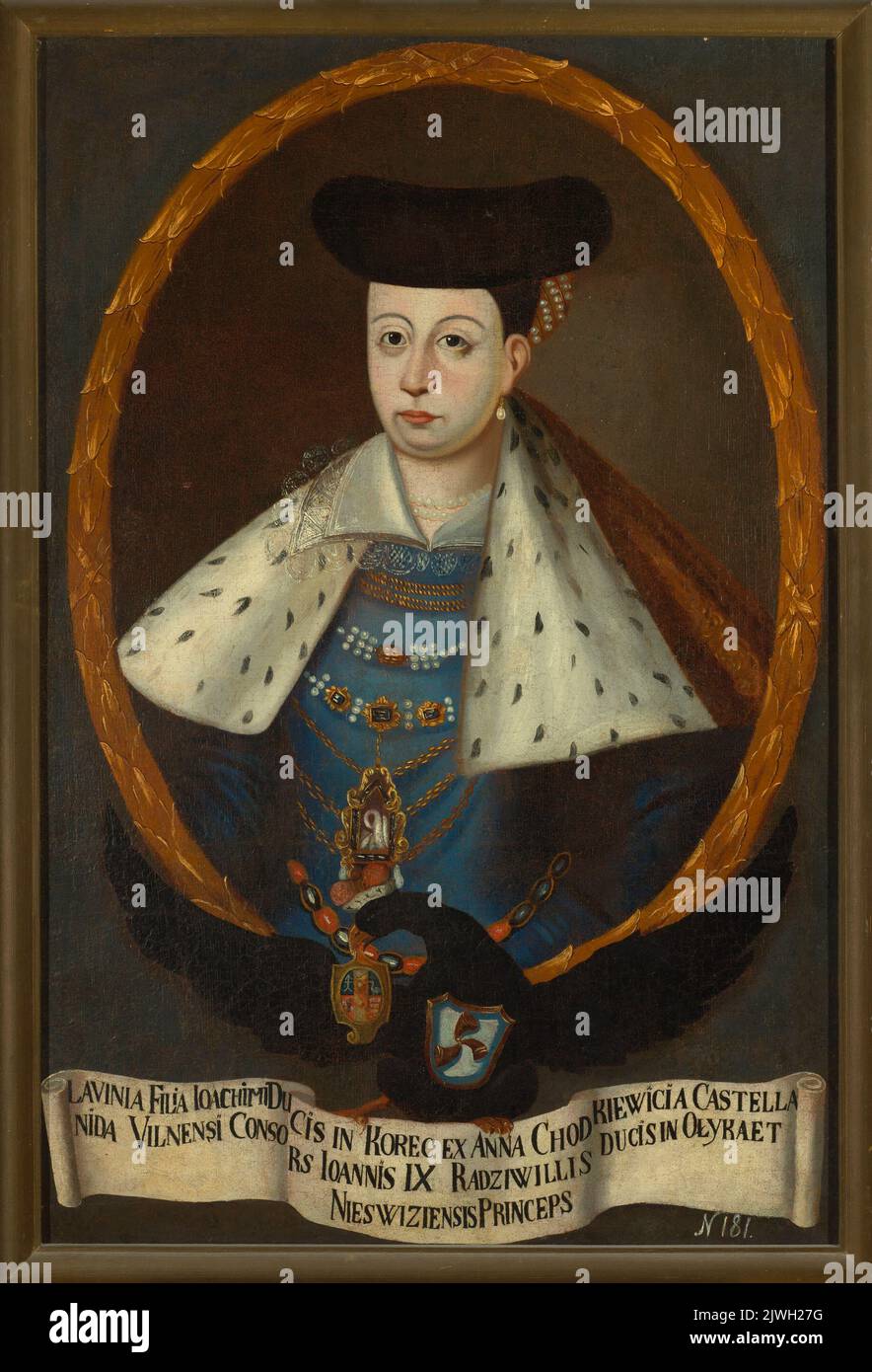 Porträt von Lawinia Radziwiłł geborene Prinzessin Korecka (ca. 1587–ca. 1641). nieznany malarz polski, Malerin Stockfoto