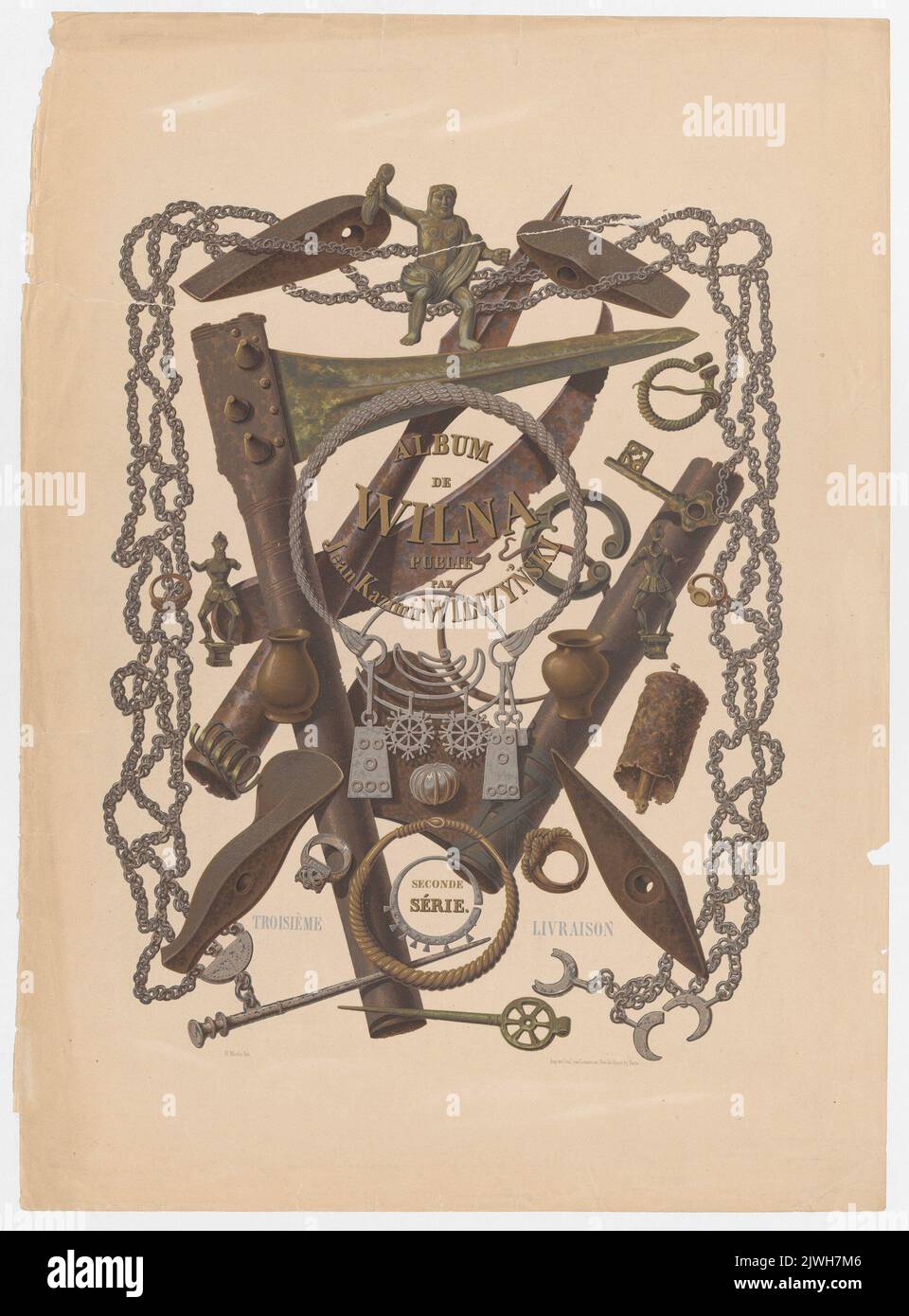 Cover, litauische Antiquitäten aus vorchristlicher Zeit. Lemercier, Rose Joseph (Paryż ; Zakład litograficzny ; 1827-post 1899), Lithographie-Atelier, Moulin, Sainte Marie Ludovic Hardouin Hippolyte (1809-post 1864), Grafiker, Wilczyński, Jan Kazimierz (1806-1885), Verleger Stockfoto