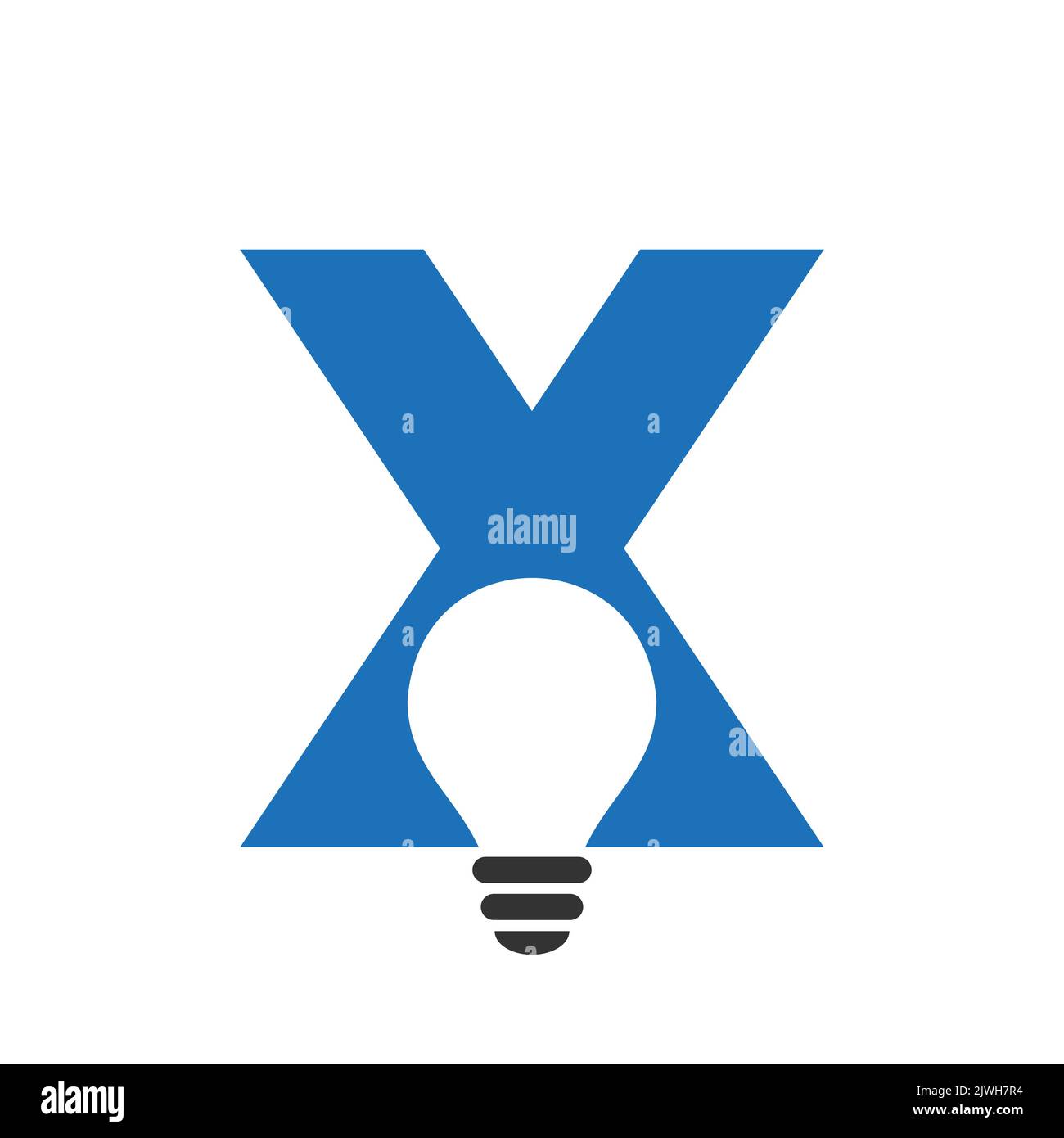 Buchstabe X Electric Logo kombinieren mit Electric Bulb Symbol Vektor-Vorlage. Symbol Für Das Logo Der Glühlampe Stock Vektor