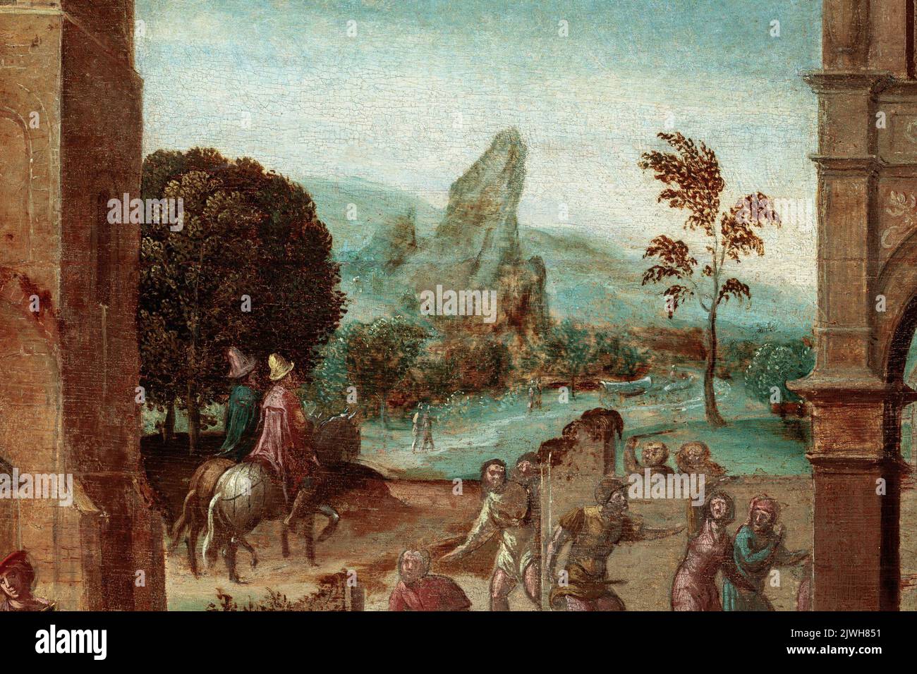 Gleichnis vom großen Bankett. nieznany malarz niderlandzki, Maler Stockfoto