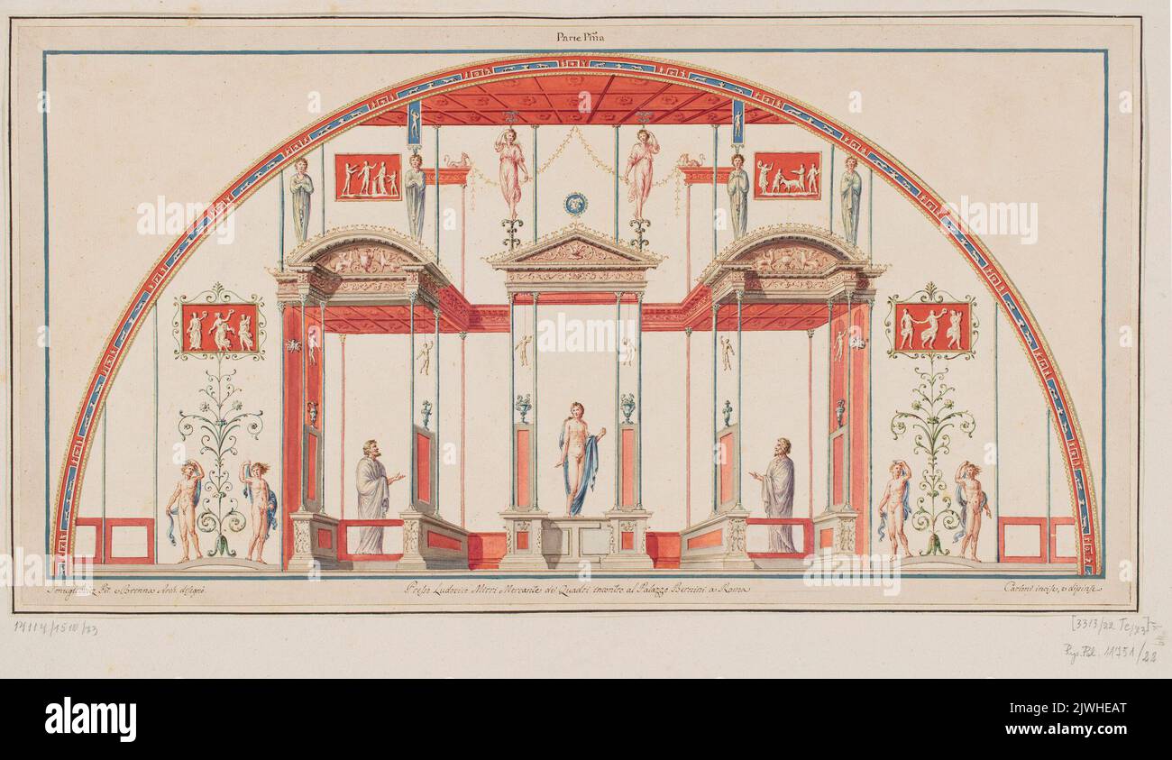 VESTIGIA delle Terme di Tito. Sordino-Ornamente in Raum 25. Carlone, Marco (1742-1796), Grafiker, Smuglewicz, Franciszek (1745-1807), Zeichner, Zeichner, Brenna, Vincenzo (1745-1820), Zeichner, Karikaturist, Mirri, Ludovico (1738-1786), Verleger Stockfoto