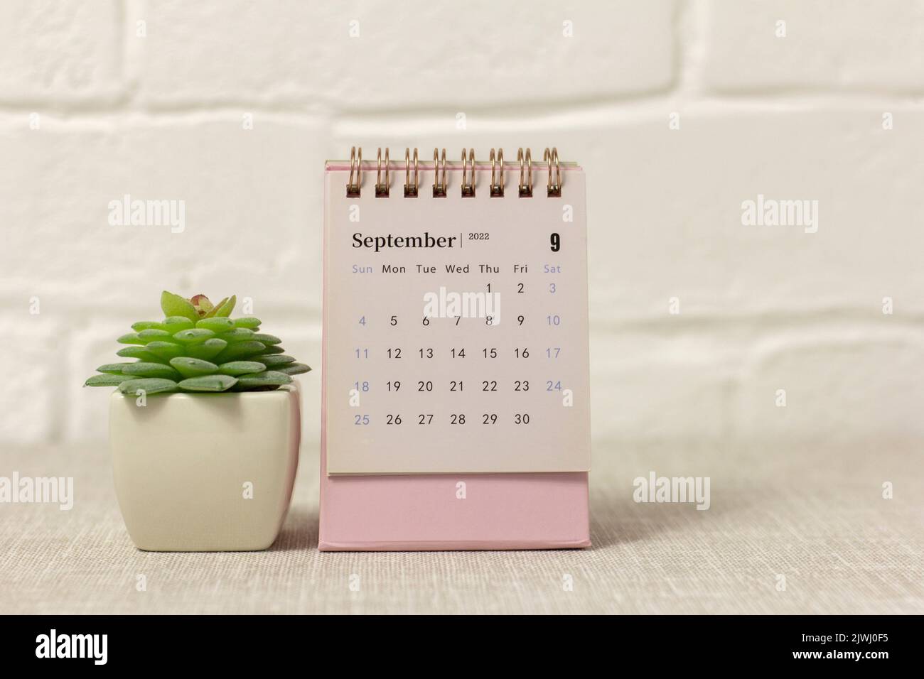 Desktop-Kalender für September 2022. Desktop-Kalender für die Zeitplanung Stockfoto