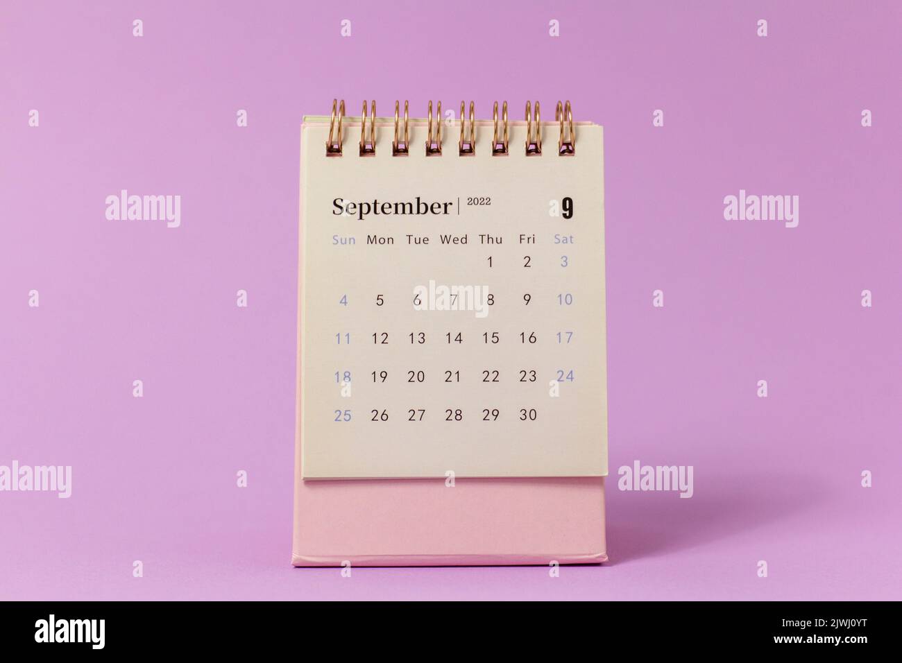 Hallo September.Desktop Kalender für September 2022 Stockfoto