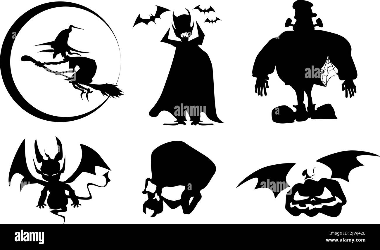 Vektor Illustration schwarz-weiß Vektor für halloween Stock Vektor