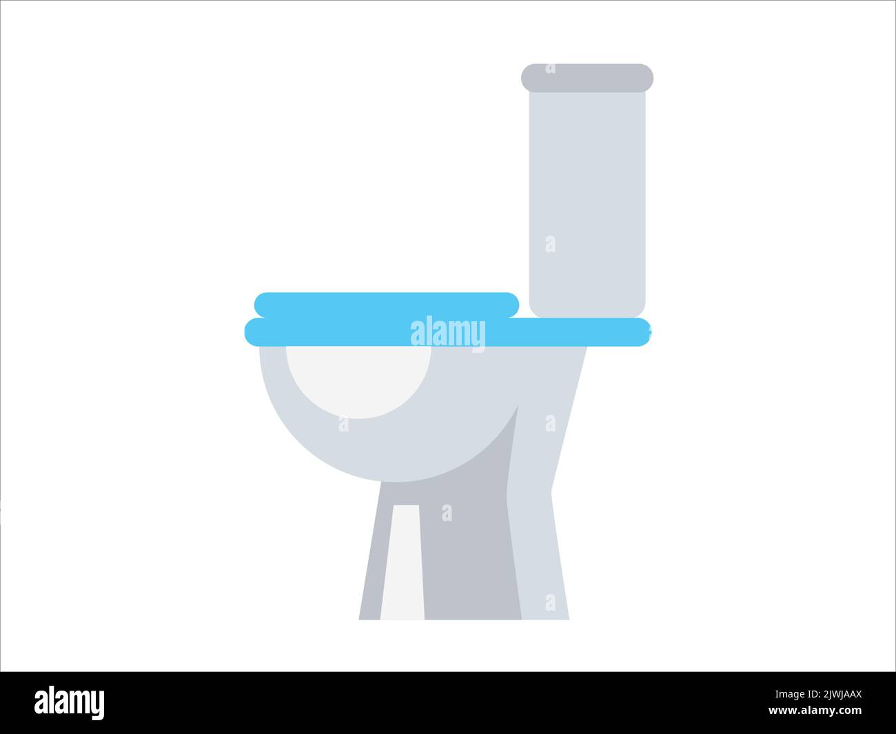 Weiße Keramik-Toilette. Moderne Toilette in flachem Stil. Vektorgrafik Stock Vektor