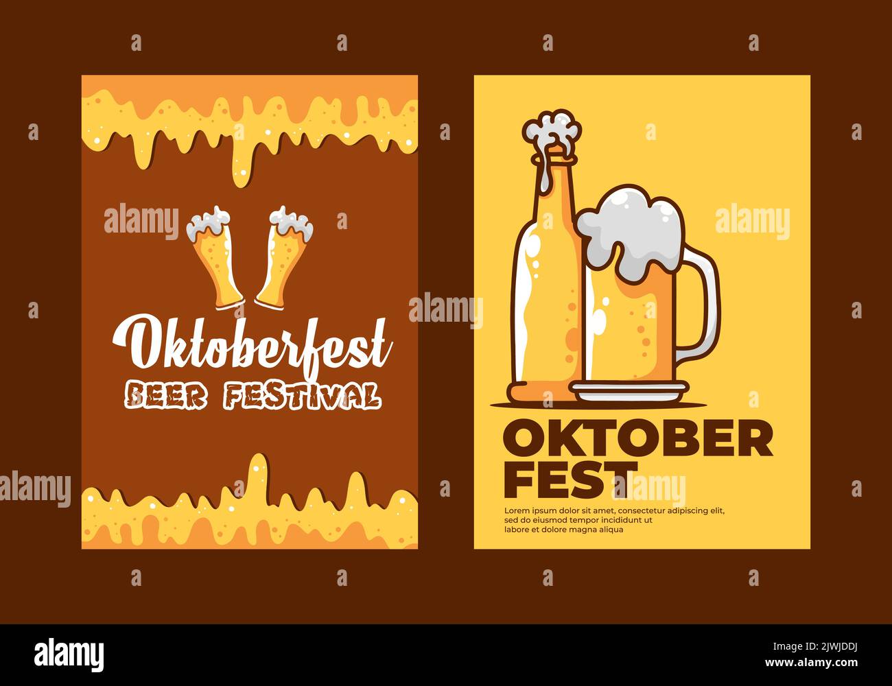 Oktoberfest Event Social Media flaches Banner Design Stock Vektor