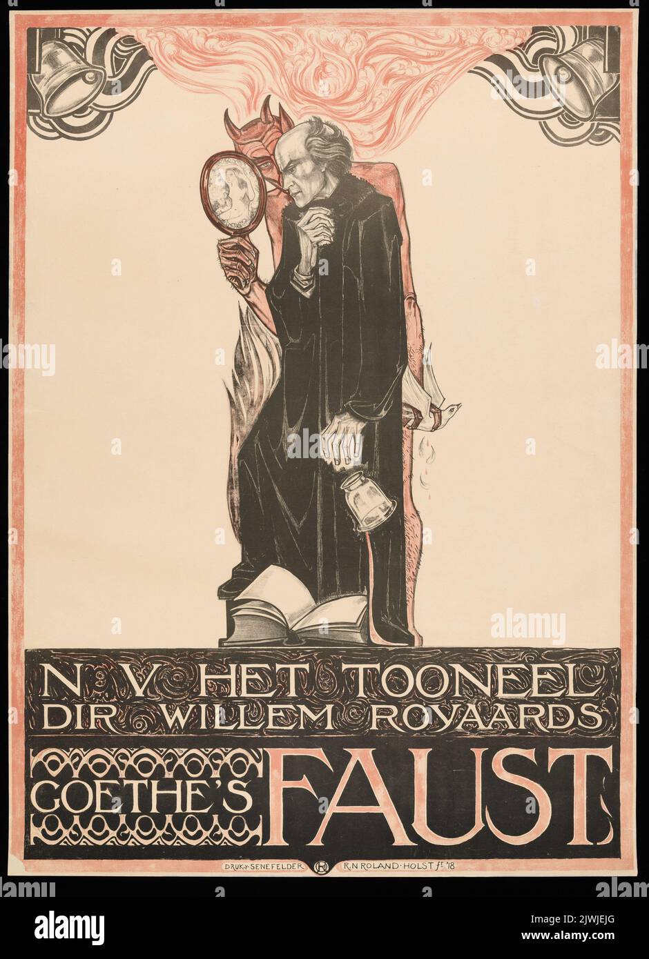 N V Het Tooneel Dir Willem Royaards Goethes Faust. Holst, Richard Niklaus Roland (1868-1938), Autor, Senefelder Amsterdam (Holandia ; drukarnia), Druckerei Stockfoto