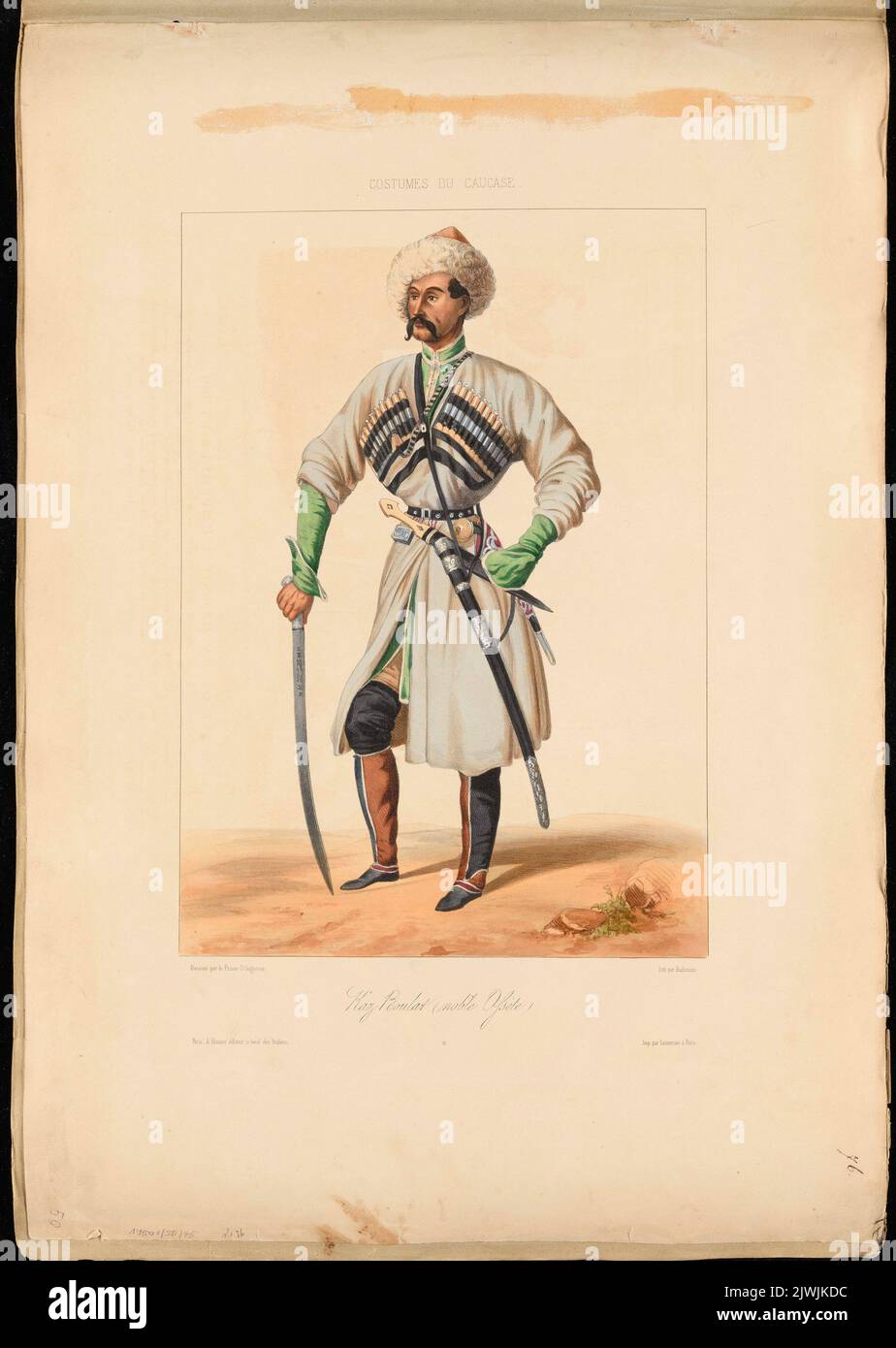 Kaukasische Kostüme - Edelmann. Lemercier, Rose Joseph (Paryż ; Zakład litograficzny ; 1827-post 1899), Bachman, W., Grafiker, Gagarin, Grigory (1810-1893), Zeichner, Karikaturist, Hauser A., Boulevard des Italiens n. 11 Paris, Verleger Stockfoto