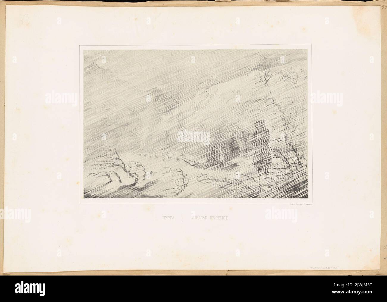 Blizzard. Draeger, F. (Moskwa ; Zakład litograficzny ; ca 1850-1860), Lithografie-atelie, Unbekannt, Grafiker, Niemirowski, Leopold (1810-1883), Zeichner, Karikaturist Stockfoto Blizzard. Draeger, F. (Moskwa ; Zakład litograficzny ; ca 1850-1860), Lithografie-atelie, Unbekannt, Grafiker, Niemirowski, Leopold (1810-1883), Zeichner, Karikaturist Stockfoto