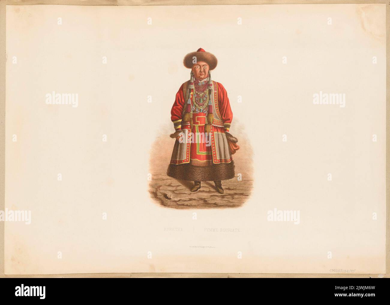 Buryat-Frau. Draeger, F. (Moskwa ; Zakład litograficzny ; ca 1850-1860), Lithografie-atelie, Unbekannt, Grafiker, Niemirowski, Leopold (1810-1883), Zeichner, Karikaturist Stockfoto Buryat-Frau. Draeger, F. (Moskwa ; Zakład litograficzny ; ca 1850-1860), Lithografie-atelie, Unbekannt, Grafiker, Niemirowski, Leopold (1810-1883), Zeichner, Karikaturist Stockfoto